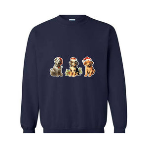 Christmas Dogs Sweatshirt, Vintage Christmas Sweatshirt, Vintage Dogs Sweatshirt, Cute Christmas Dogs, Dog Lover Sweatshirt