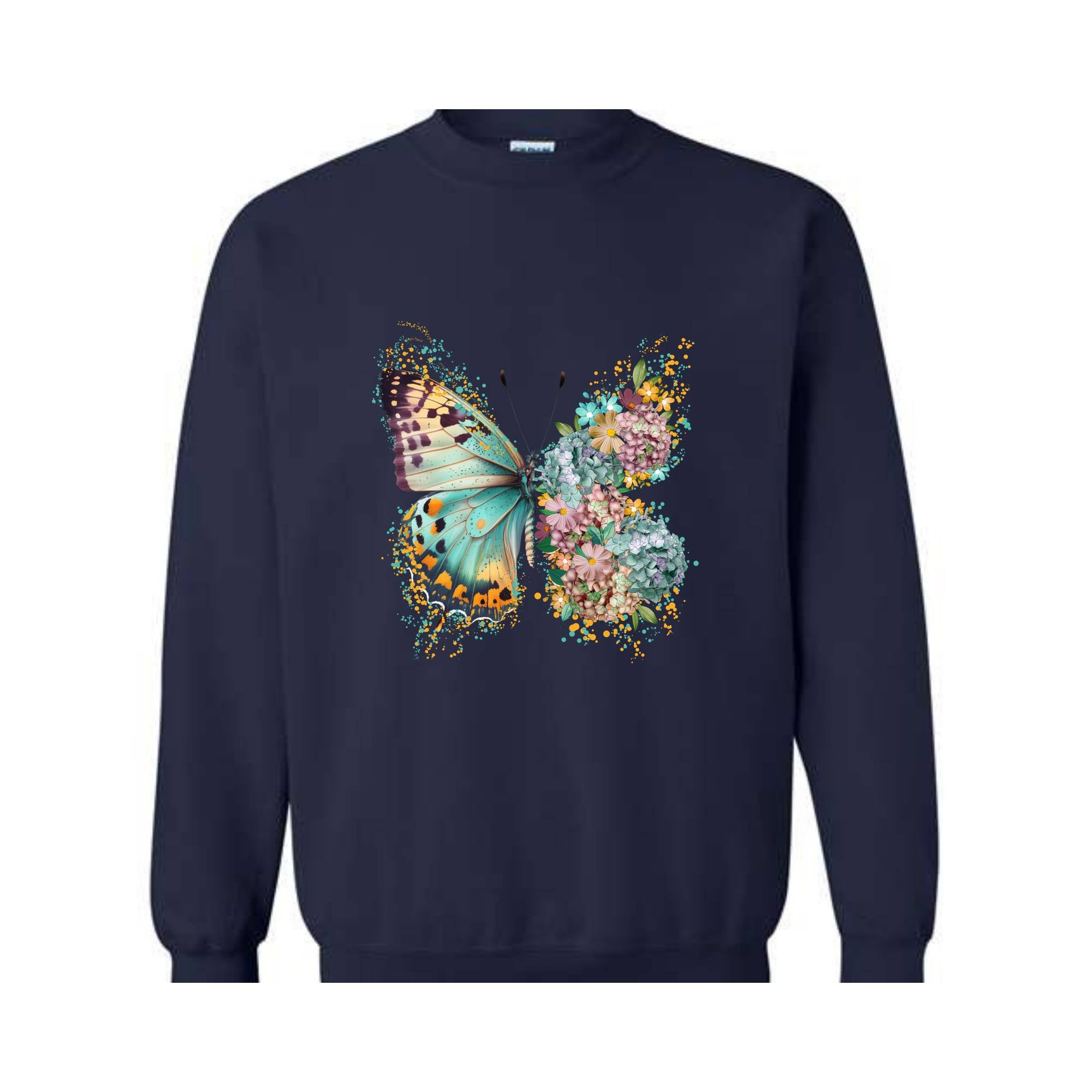 Floral Butterfly Sweatshirt, Hippie Butterfly Sweater, Butterfly Shirt, Butterfly Lover Gift, Boho Butterfly Hoodie, Antisocial Women Shirt