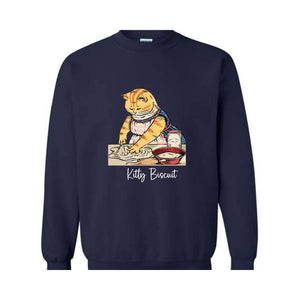 Kitty Biscuits Sweatshirt Cat Making Biscuits , Cat Sweatshirt , Cat Kneads Sweatshirt , Biscuits With Cat , Trendy Sweater