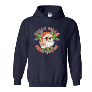 Holly Jolly Merry High Sweatshirt, Christmas Sweatshirt, Christmas Gifts, Santa Claus Weed Sweatshirt, Funny Santa Sweater