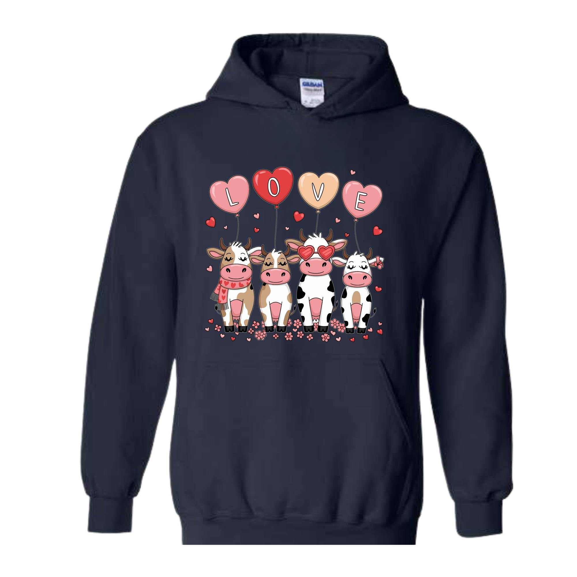 Cow Valentines Sweatshirt, Cow Lover Gift, Valentines Day Hoodie, Cow Hoodie, Valentines Day Hoodie, XOXO Hoodie, Love Sweatshirt