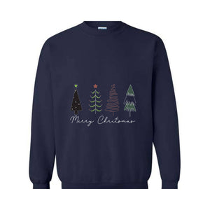 Merry Christmas Sweatshirt, Christmas Trees Shirt, Christmas Tee, Christmas Sweatshirt, Cute trees Christmas Shirt,, Christmas Tree