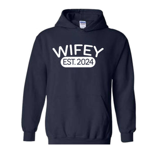 Wifey Hoodie , Wedding Gift Hoodie , Gift for Bride, New Wife Hoodie , Bridal Shower Hoodie , Newlywed Honeymoon Hoodie