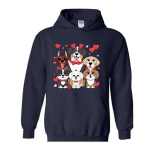 Valentines Dogs Sweatshirt, Dog Lover Valentines Gift, Valentines Hoodie, Dog Mom Hoodie, Dog Valentine Hoodie, Cute Valentines Sweatshirt