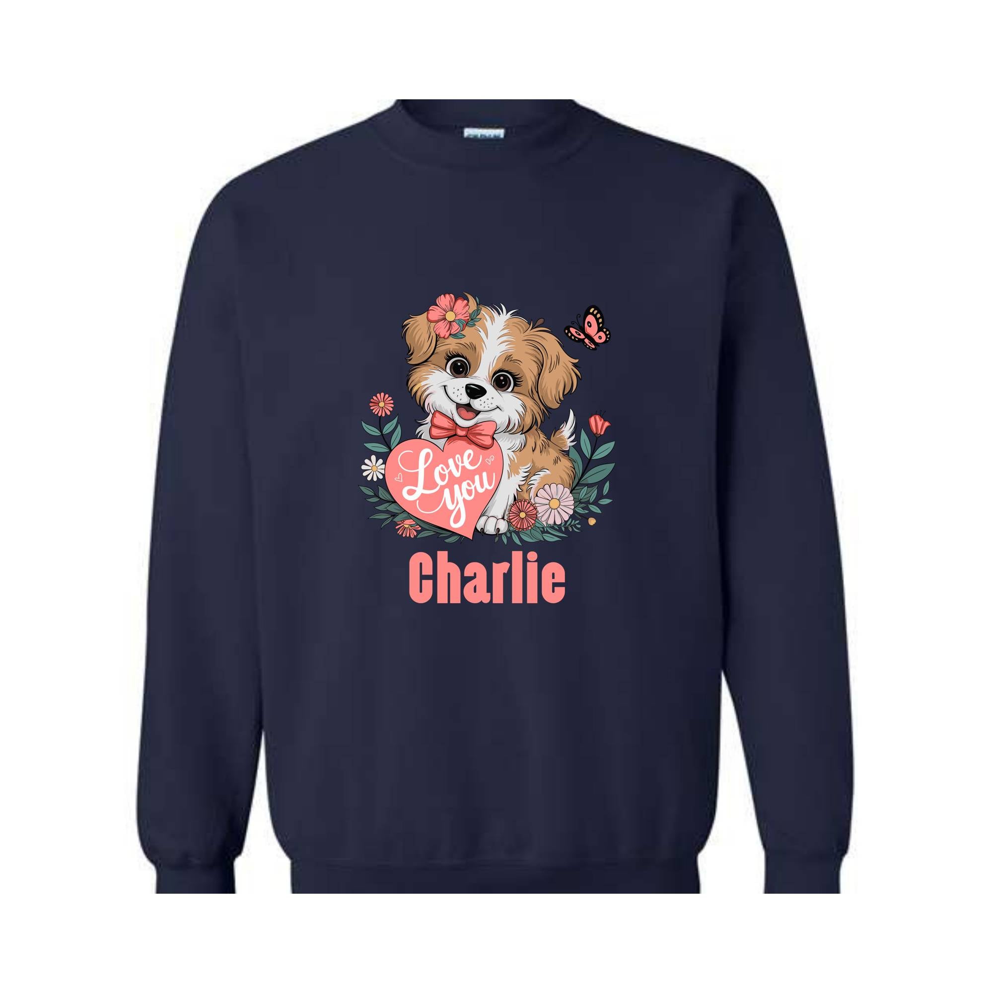 Custom Valentine Dog Sweatshirt, Gift for Dog Lover, Custom Dog , Custom Name , Valentine Dog , Personalized Dog