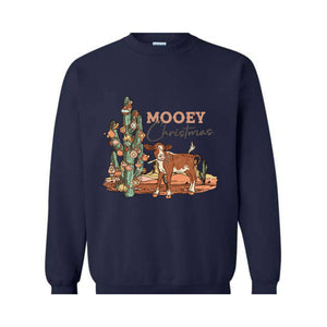 Mooey Christmas Sweatshirt, Western Christmas Sweater, Cowboy Christmas Sweatshirt, Country Christmas