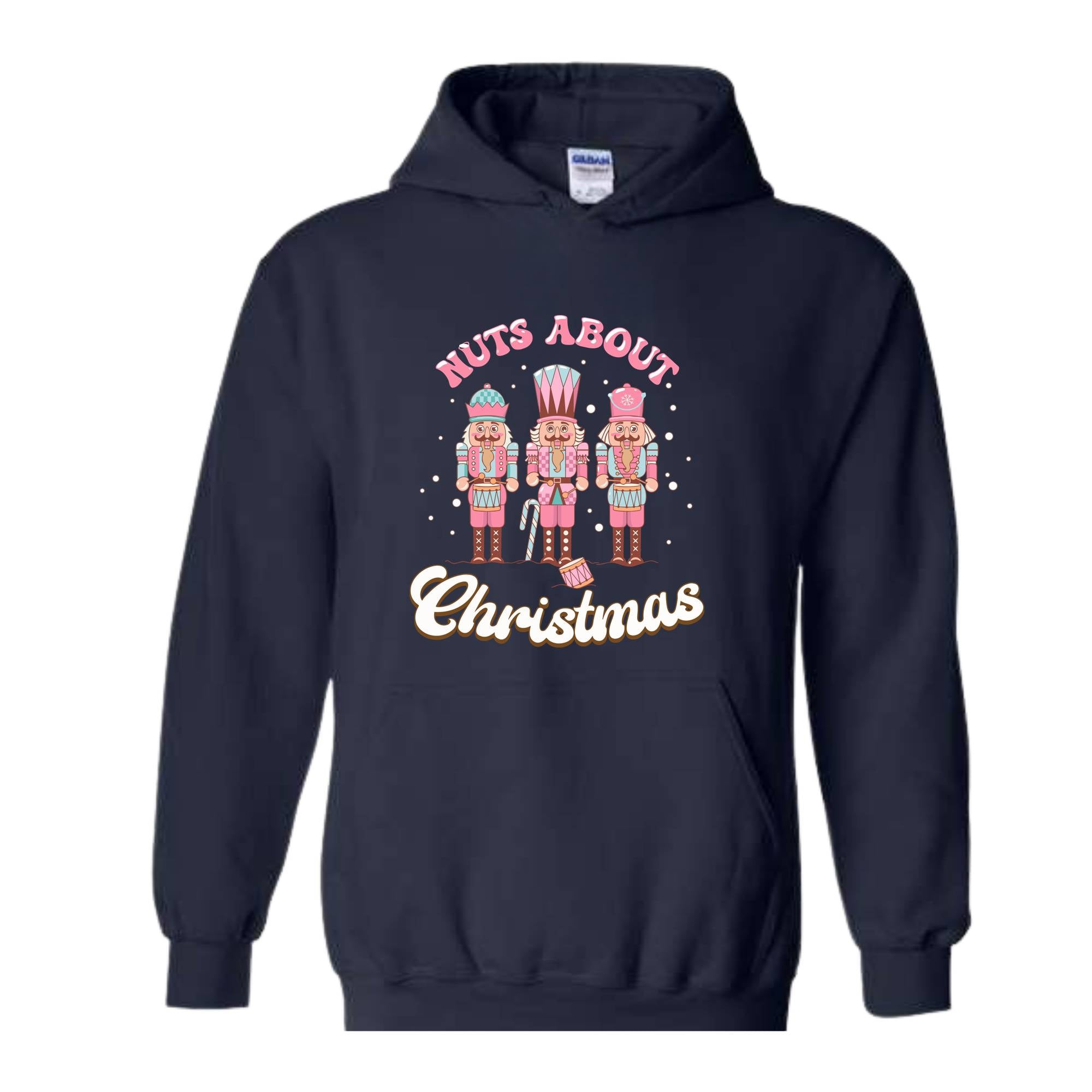 Nuts about Christmas Sweatshirt, Pink Nutcracker Sweatshirt, Christmas Party Sweater, Nutcracker Gift, Winter Sweatshirt