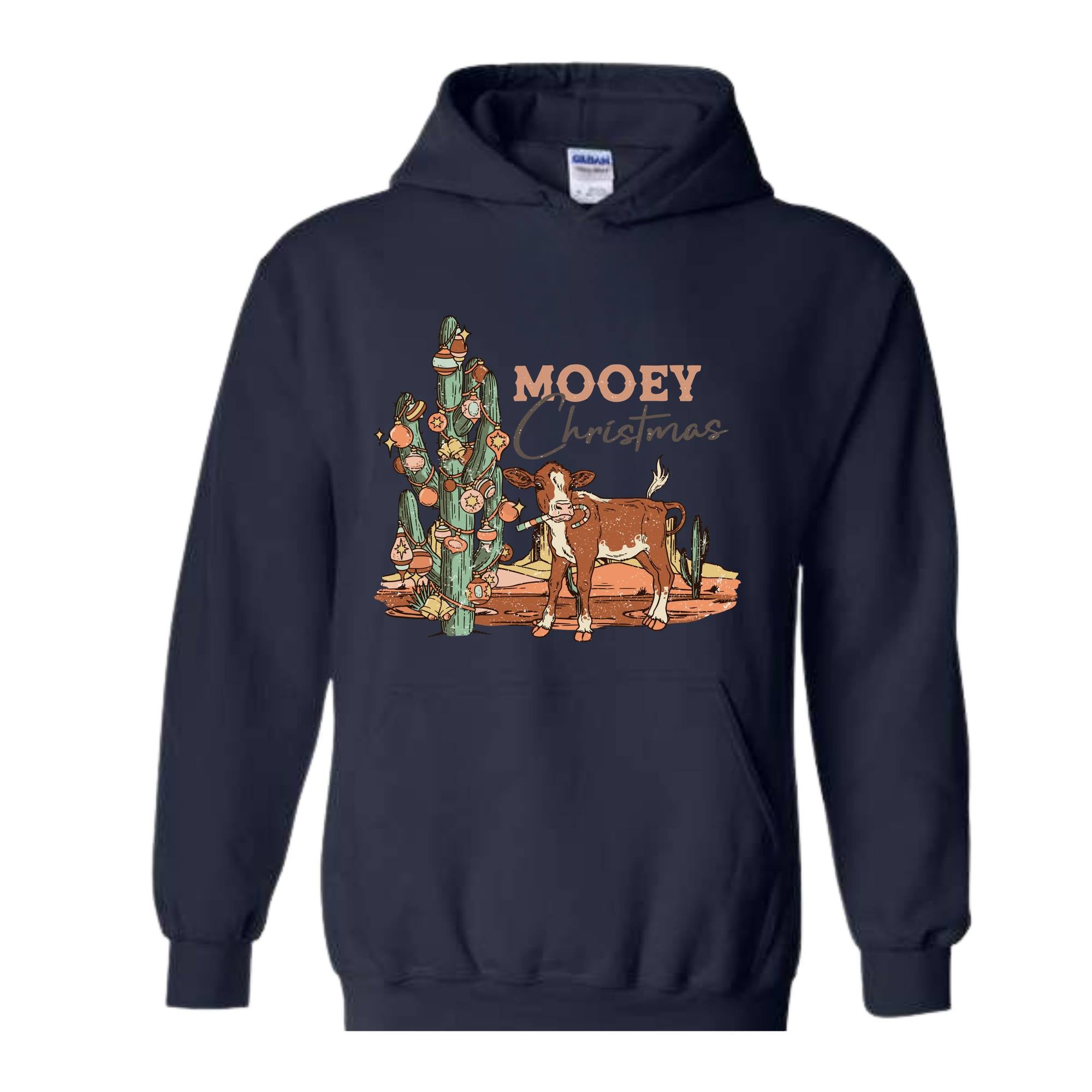 Mooey Christmas Hoodie, Western Christmas Sweater, Cowboy Christmas Hoodie, Country Christmas Hoodie