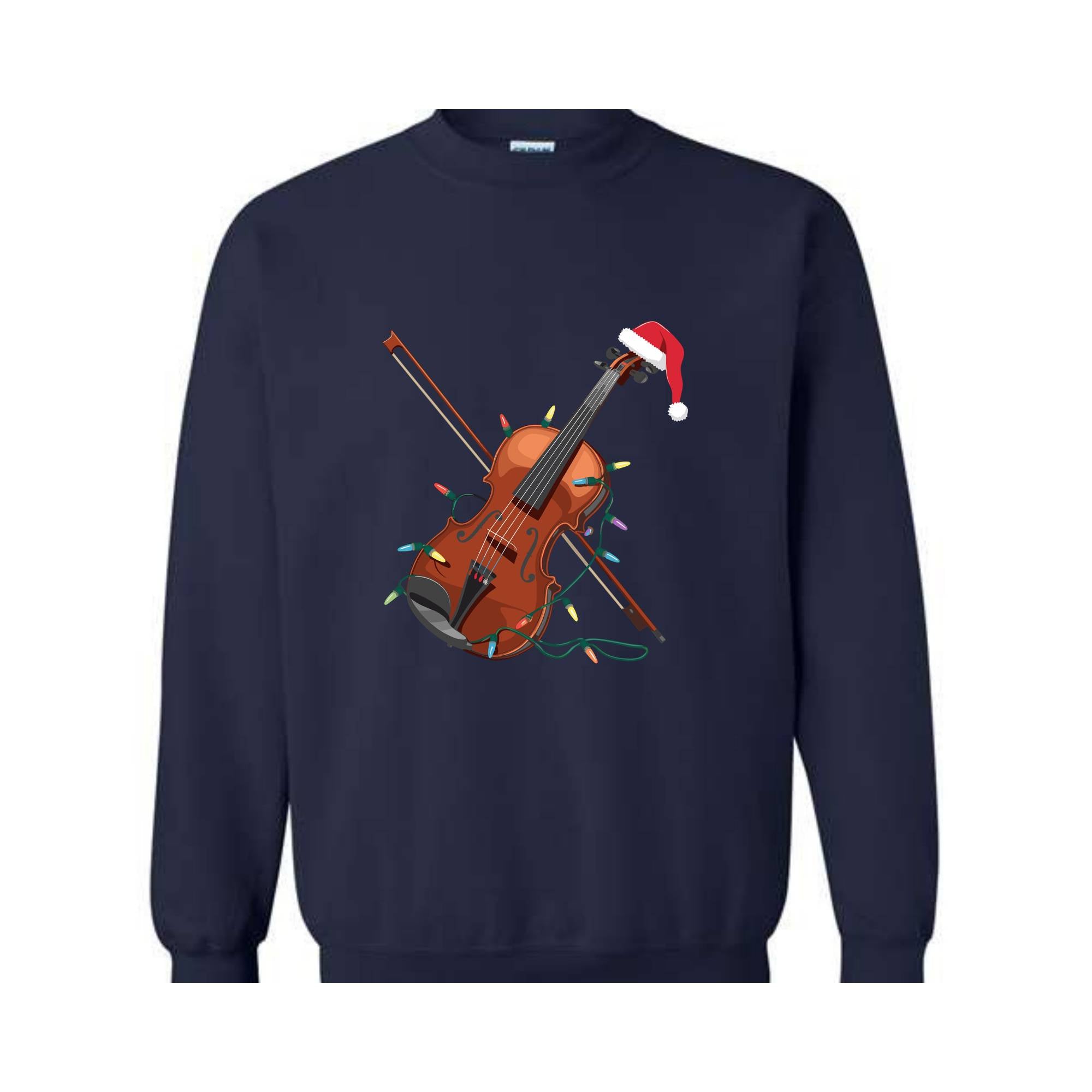 Violin Christmas Lights Sweatshirt, Violin Hoodie, Christmas Violin Hoodie, Violinist Hoodie, Musician Hoodie, Christmas Lights Hoodie