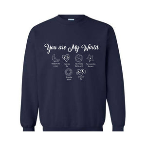 You are My World Sweater, Valentine day Sweater, love day, Handsome like a moon,Your eyes shine like stars, Funny Valetine Sweater