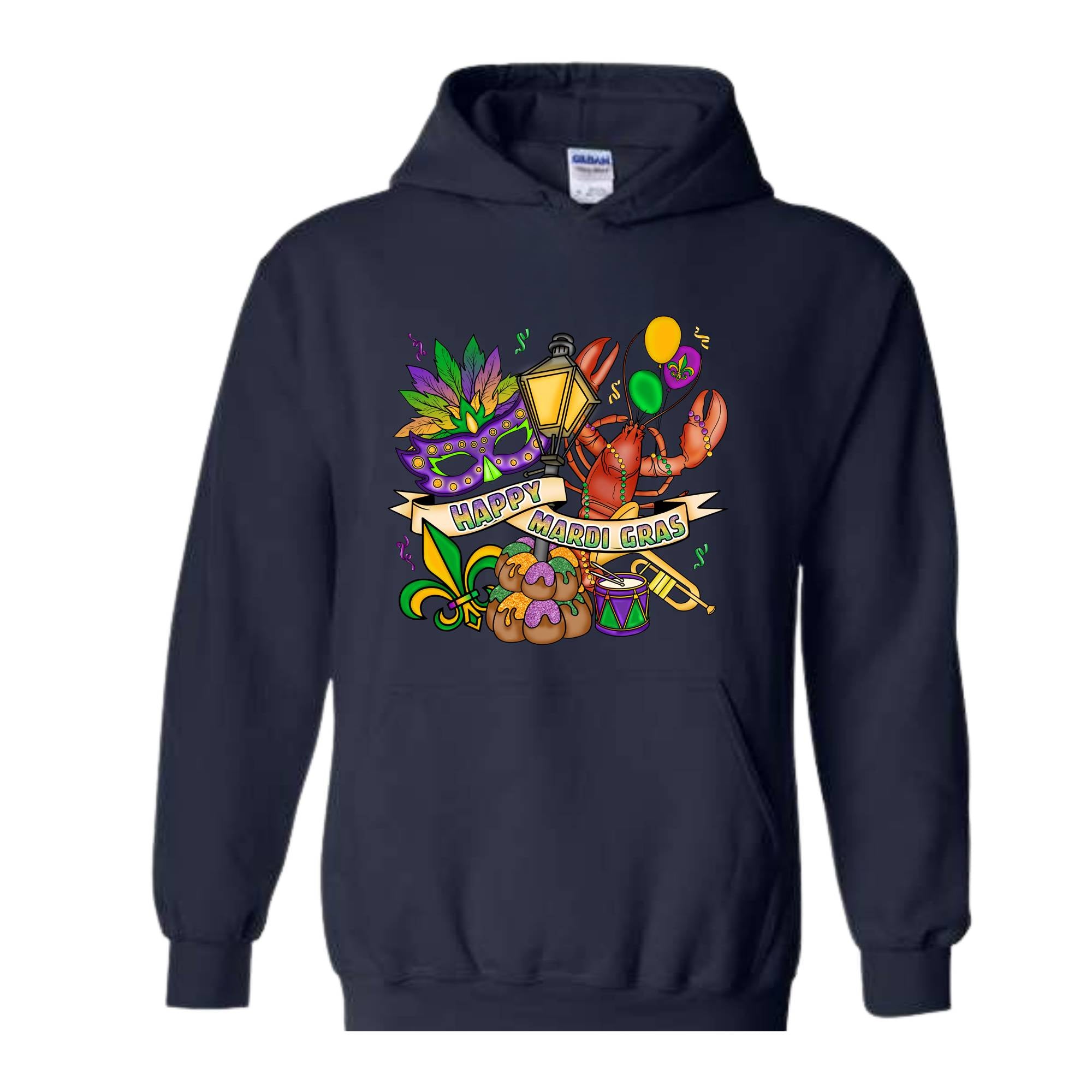 Mardi Gras Theme Sweatshirt, Festival Ready Hoodie, Colorful Carnival Sweater, Party Wear, Mardi Gift