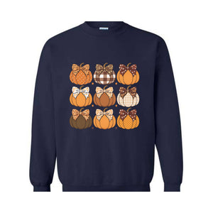 Retro Fall Sweatshirt, Coquette Bow Sweatshirt, Pumpkin Coquette Sweatshirt, Cute Autumn Sweatshirt, Fall Sweatshirt, Thanksgiving Sweater