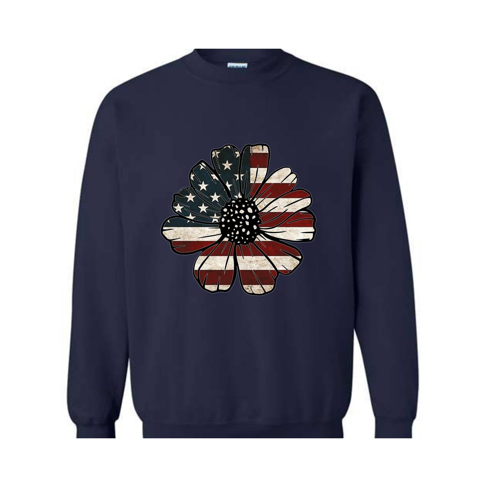 USA Flag Flower Sweatshirt, Independence Day Sweatshirt, 4th Of July Flag Graphic Hoodie, Freedom Sweatshirt, America Sweatshirt