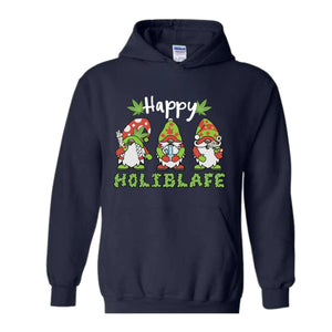 Happy Holiblafe Hoodie, Christmas Hoodie, Christmas Weed Sweater, Merry Weedmas Hoodie, Funny Christmas Sweater