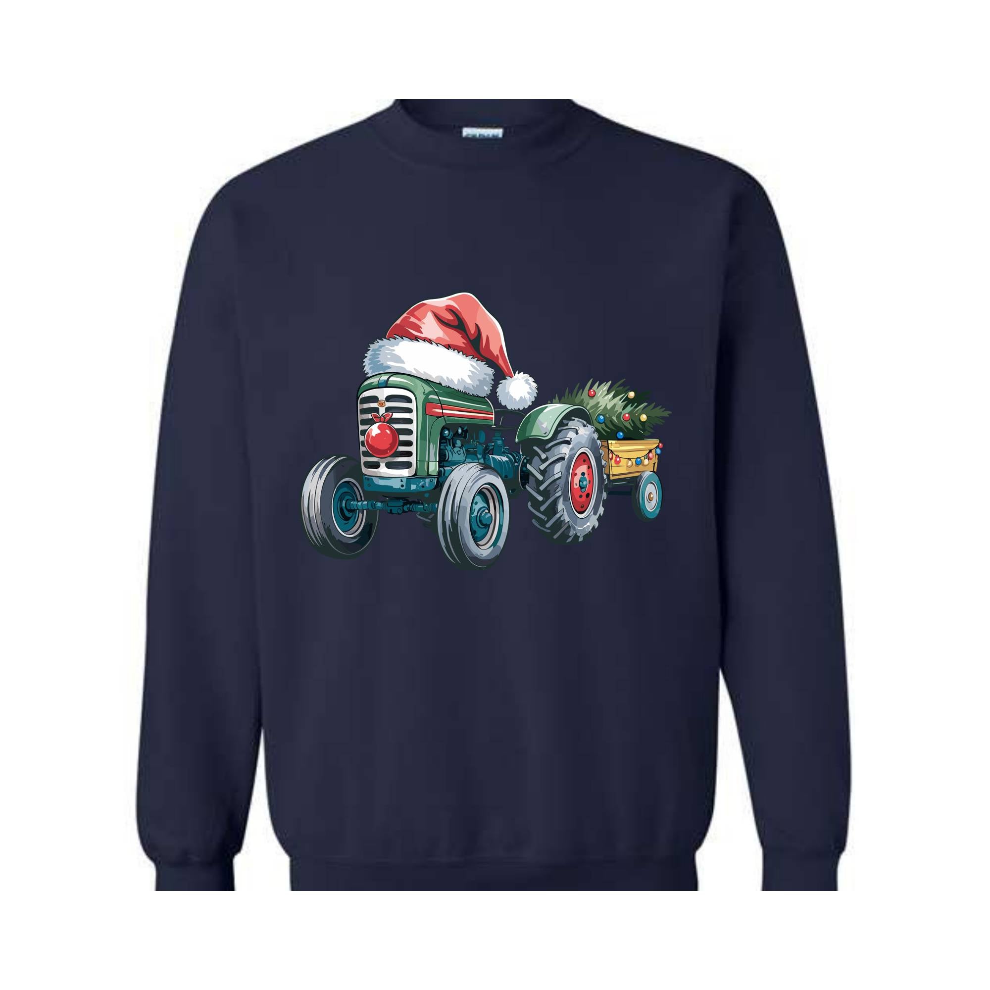 Tractor Christmas Sweatshirt, Christmas Boy Sweater, Santa Kids Shirt