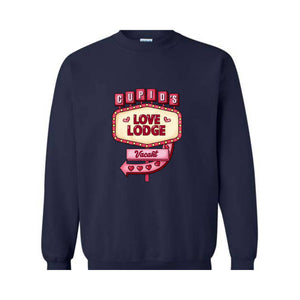 Cupids Love Lodge Vacant Sweatshirt, Valentines Day Sweatshirt, Lover Sweatshirt, Couple Sweatshirt, Gift For Valentines Day