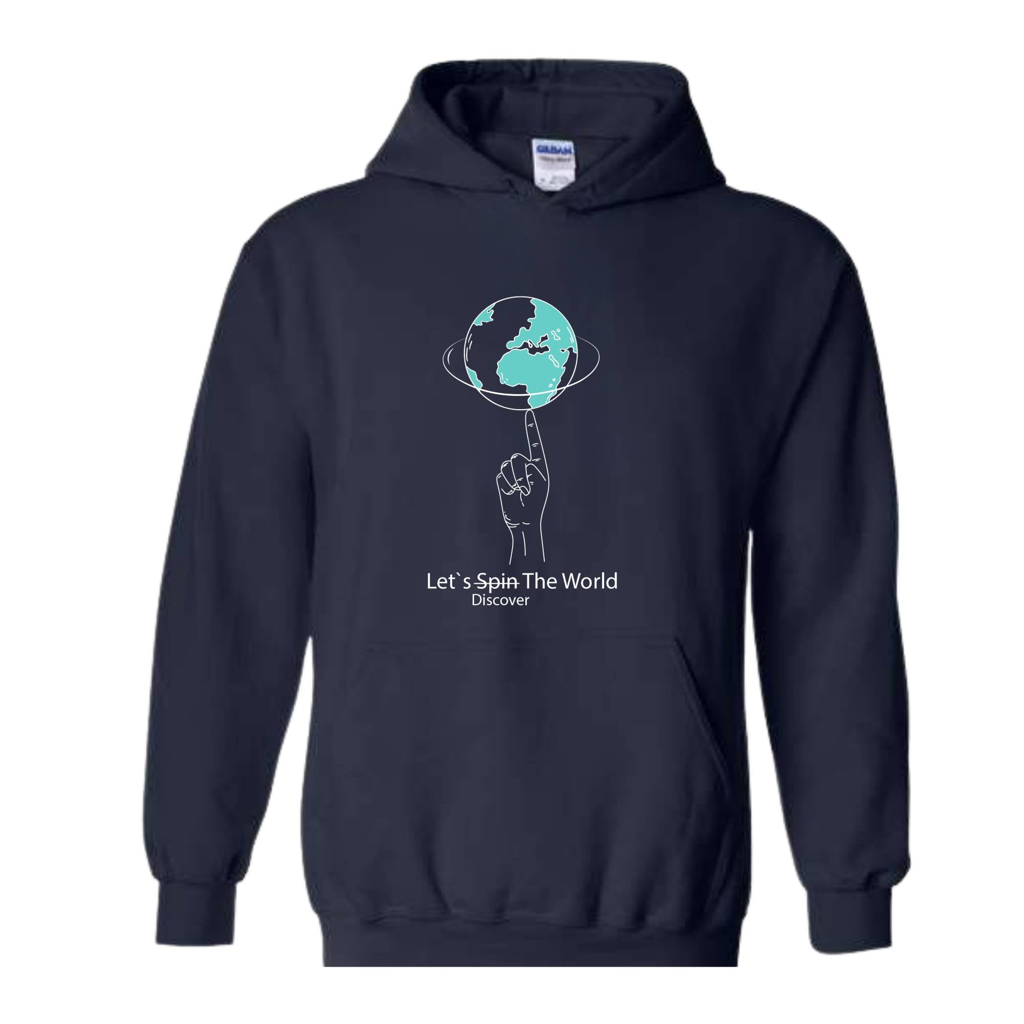 Lets Discover the World Hoodie , Earth Hoodie , Funny Earth Hoodie , The World Hoodie , Earth Back Hoodie , Hand with Earth