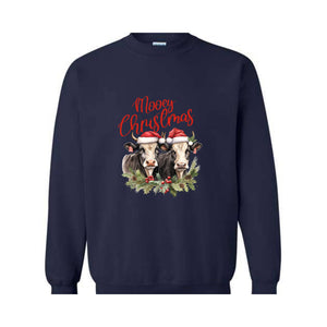 Mooey Christmas Sweatshirt, Christmas Sweatshirt, Christmas Gifts, Christmas Cow Sweatshirts, Christmas Animal Sweatshirt