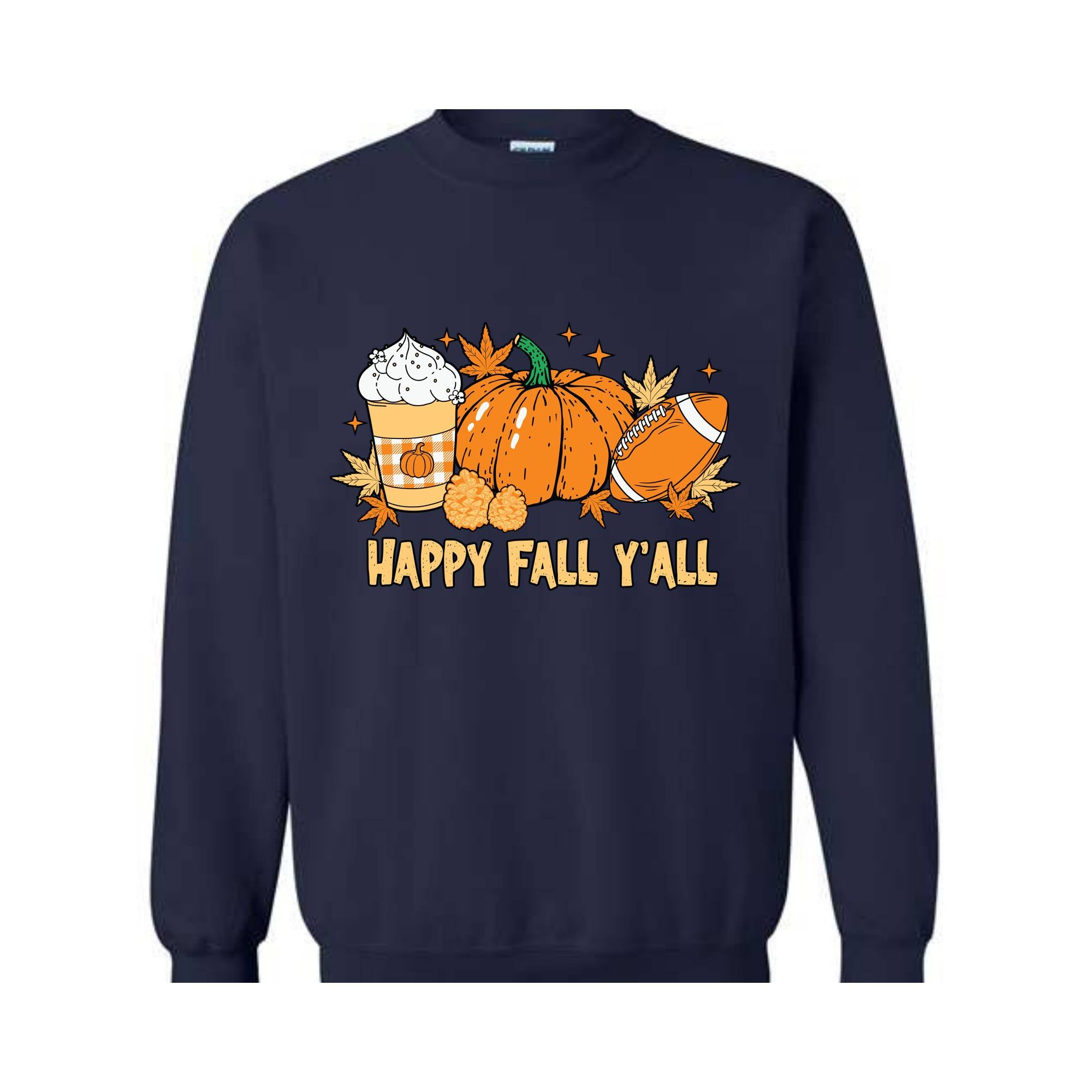 Happy Fall Yall Sweatshirt, Football Fall Pumpkin Sweatshirt, Thanksgiving Sweatshirt, Fall Sweatshirt, Autumn Sweatshirt, Pumpkin Season