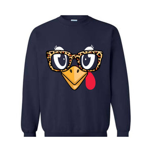 Turkey Face Sweatshirt, Cute Turkey, Fall Thanksgiving Sweatshirt, Thanksgiving Family, Funny Turkey