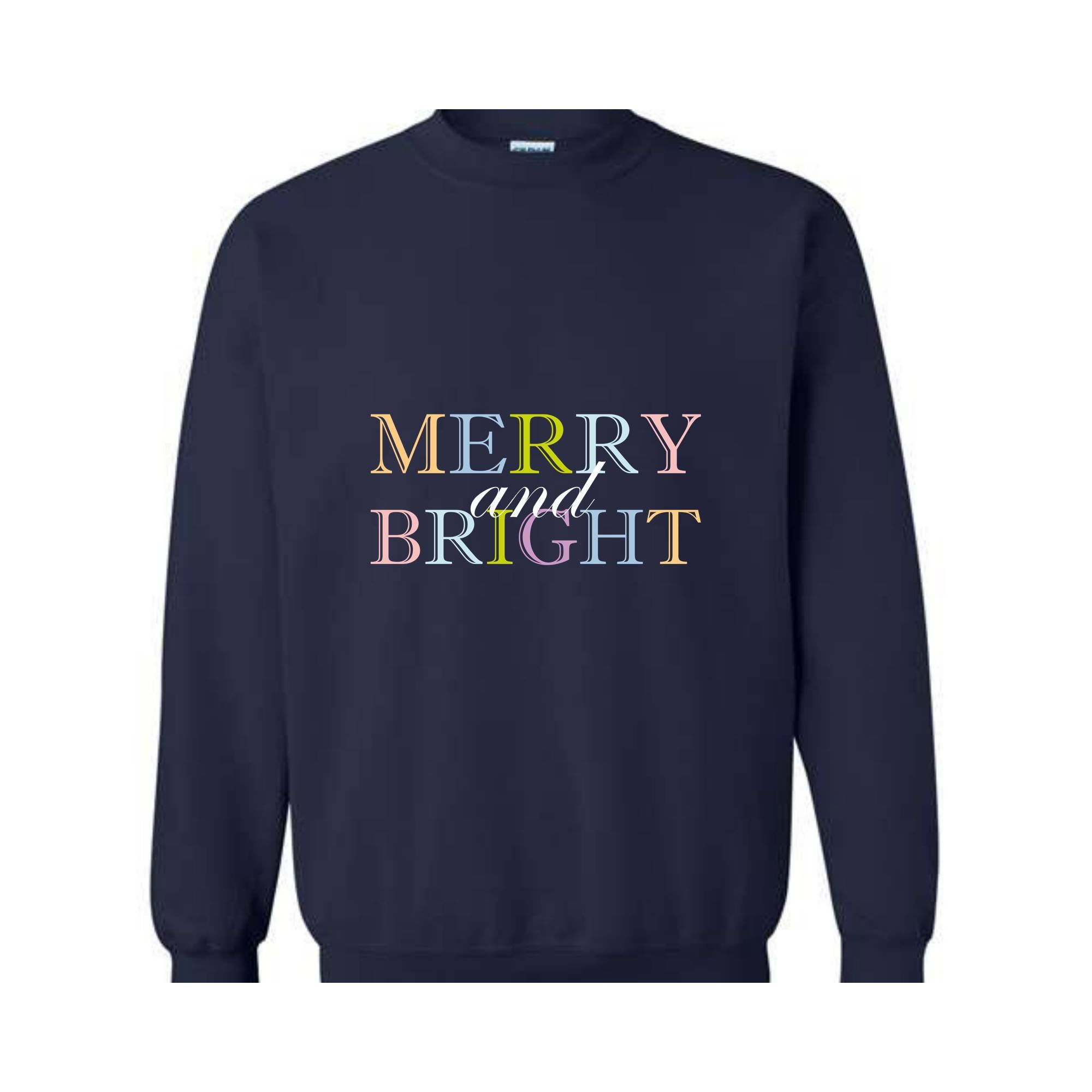 Merry and Bright Sweatshirt, Christmas Sweatshirt, Christmas Sweater, Christmas Pajamas, Holiday Sweatshirt, Xmas Apparel