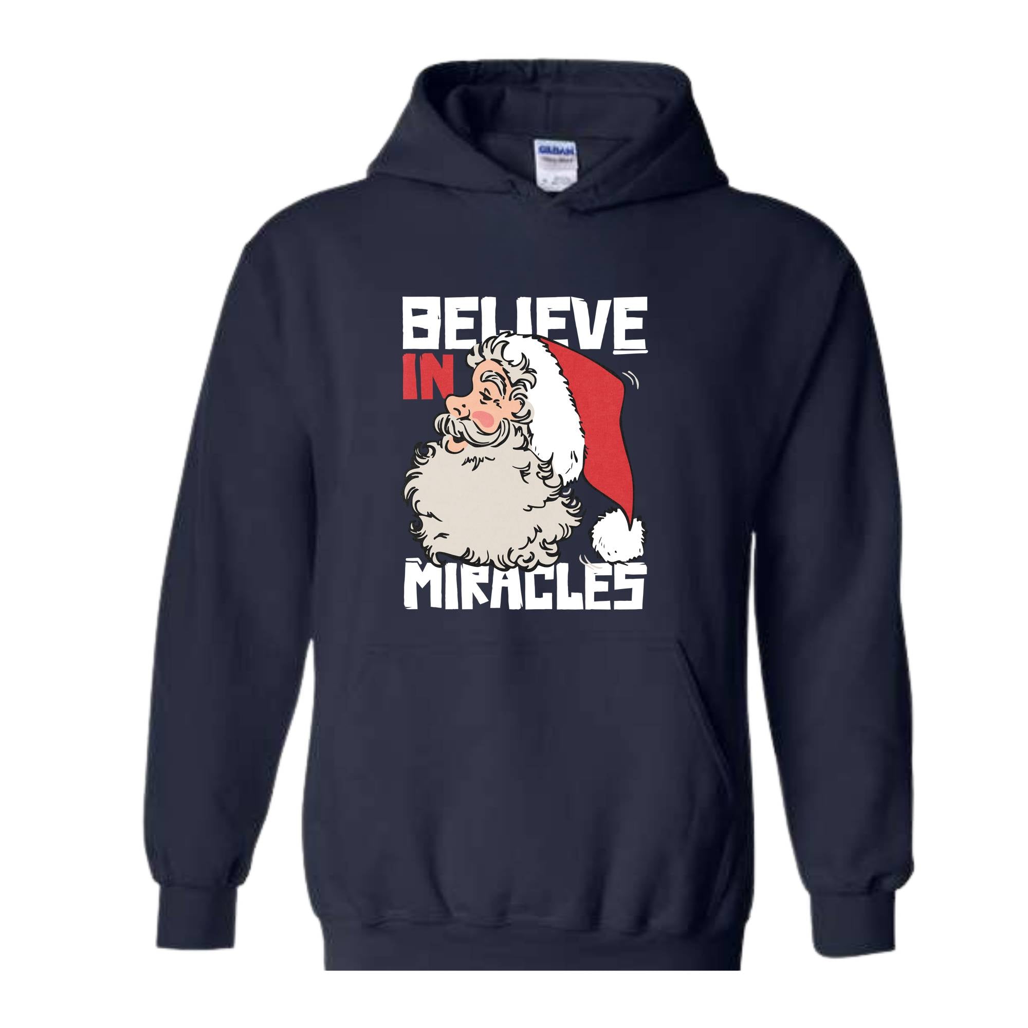 Believe In Miracle Hoodie, Christmas Hoodie, Christmas Gifts, Santa Claus Hoodie, Santa Claus Hoodie, Christmas Hoodie