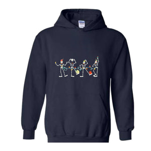 Christmas Skeleton Dancing Sweatshirt, Skeleton Sweatshirt, Dancing Skeleton Tee, Skeleton Lover Gift, Festive Sweatshirt, Winter Apparel