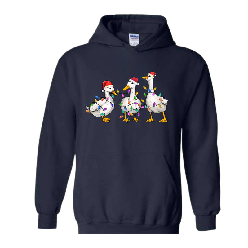 Duck Christmas Hoodie, Funny Animals Christmas, Farm Lover Gift, Funny Christmas Hoodie, Christmas Goose Hoodie