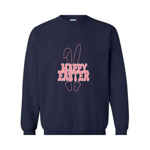 Happy Easter Sweatshirt, Easter Bunny Sweater, Cute Bunny Hoodie, Christian Easter Sweater, Easter Egg Hoodie