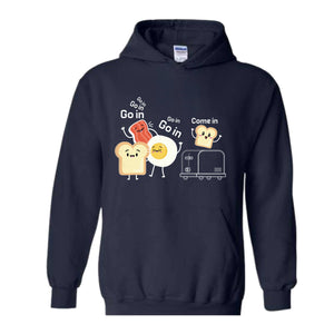 Funny Sweater, Go in Sweater, Funny Toast with Toaster, Trendy Sweater, Toast with Egg Sweater, Sarcastic Sweater