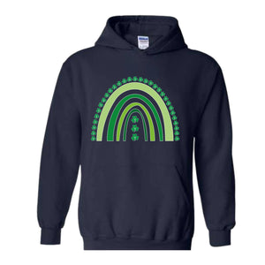 Rainbow Shamrock Sweatshirt, Rainbow Lucky Sweatshirt, St Patricks Hoodie, Patricks Day Sweatshirt, Rainbow Shamrock Lucky Irish Sweatshirt