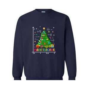 Christmas Tree Math Teacher Sweatshirt, Math Teacher Lover, Teaching Math , Mathematics Sweatshirt, Math Christmas Sweater