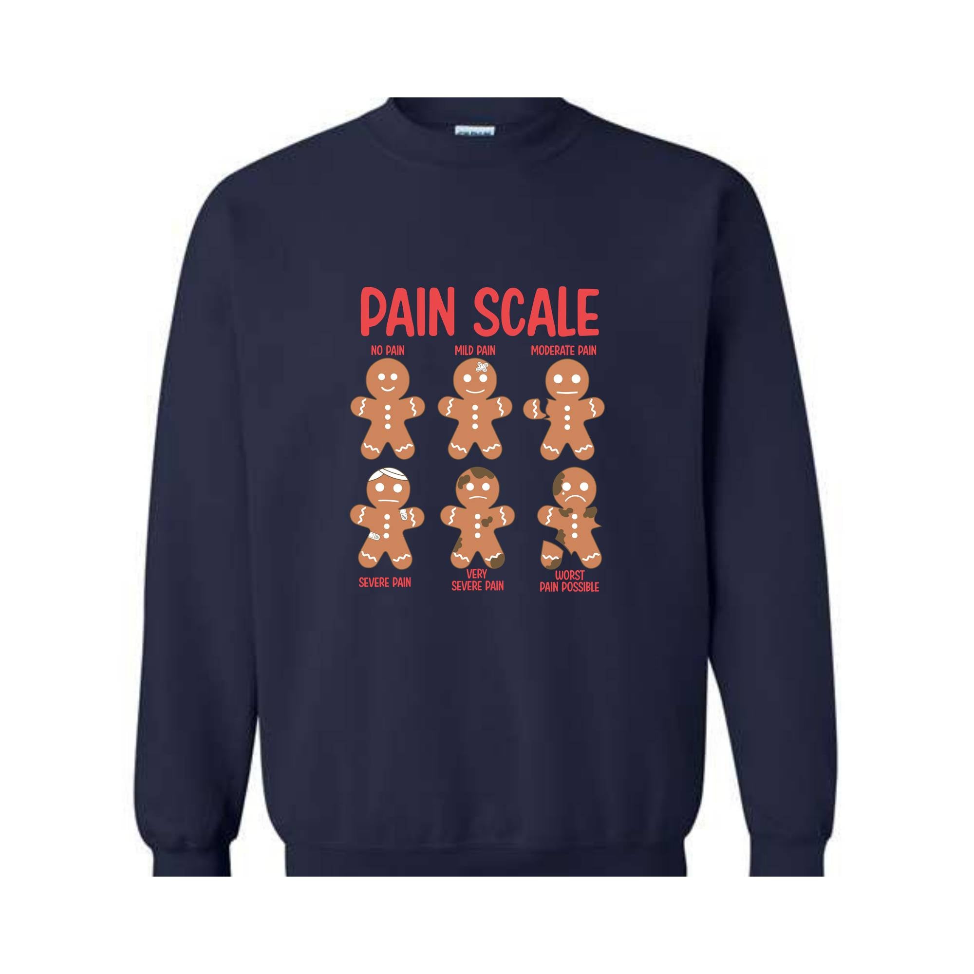 Pain Scale Gingerbread Sweatshirt, Christmas Sweatshirt Christmas Gift For Nurse, Holiday Gifts