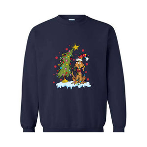 Whimsical Christmas Tree Sweatshirt, Dog Max Whoville Tree Sweatshirt, Whimsical Green Star Tree Sweatshirt, Christmas Tree Sweatshirt