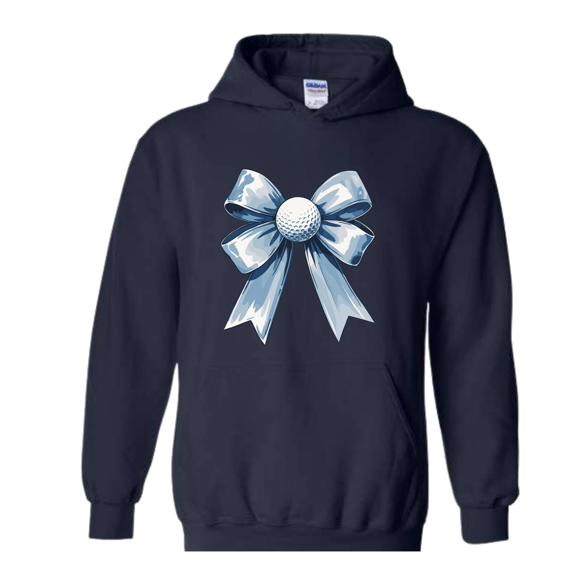 Golf Bow Sweatshirt, Cute Sport Hoodie, Coquette Bow Hoodie, Cute Mom Hoodie, Golf Lover Hoodie, Blue Bow Hoodie, Golf Lover Gift