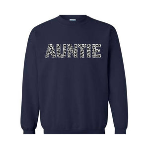 Auntie Sweatshirt, Western Auntie Sweatshirt, Cow Pattern Auntie Sweatshirt, Aunt Sweatshirt, Gift for Aunt, Western Family Gift