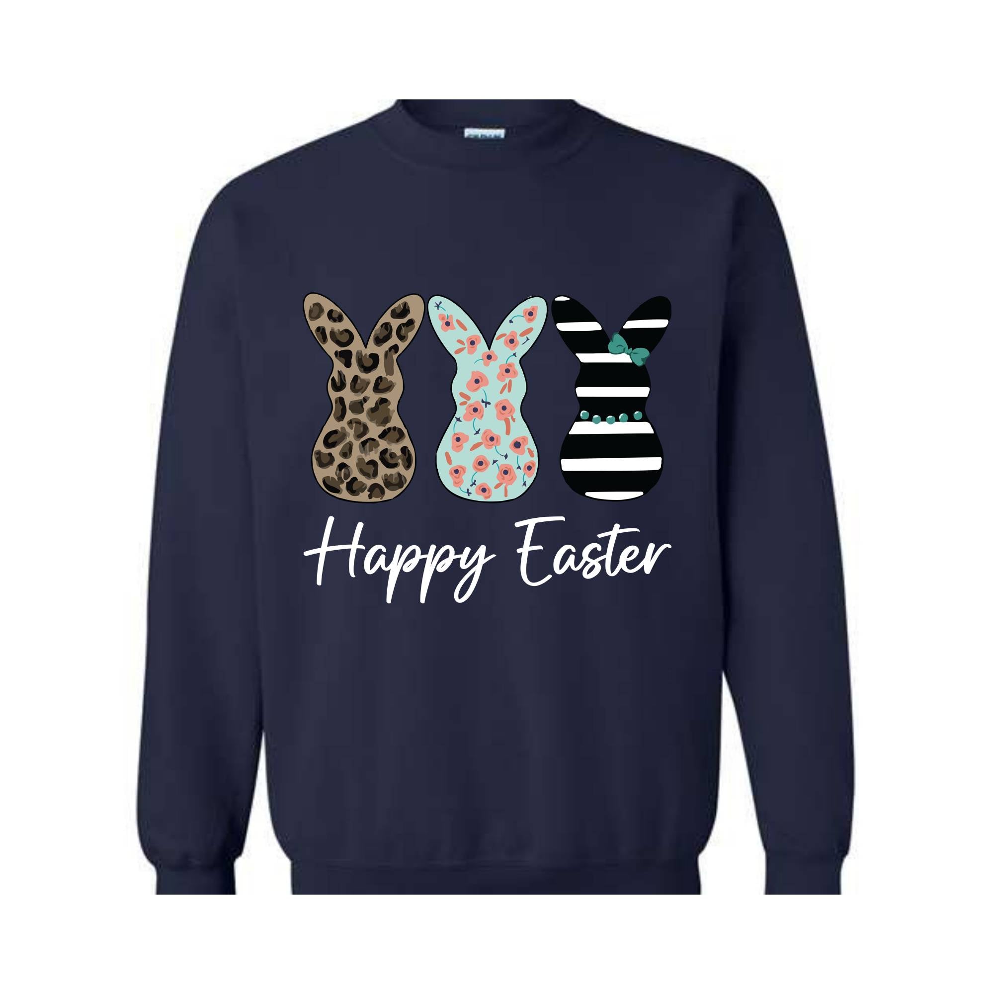 Happy Easter Sweatshirt, Leopard Bunny Sweatshirt, Floral Bunny Hoodie, Happy Easter Hoodie, Easter Gifts