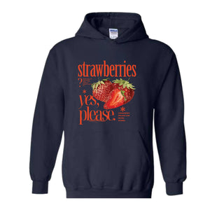 Retro Strawberry Forever Sweatshirt, Old School Hoodie , Yes Strawberries Crewneck, Strawberry Vintage Sweater, Cottagecore Hoodie