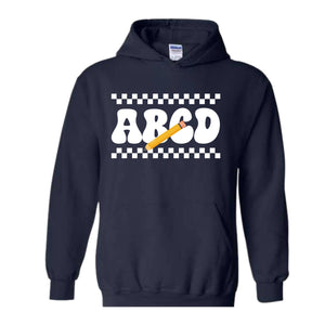 ABCD Teacher Sweatshirt, Kindergarten Teacher Sweatshirt, Teacher Gift Sweater, Teacher Squad Gift Sweatshirt, Teacher Hoodie