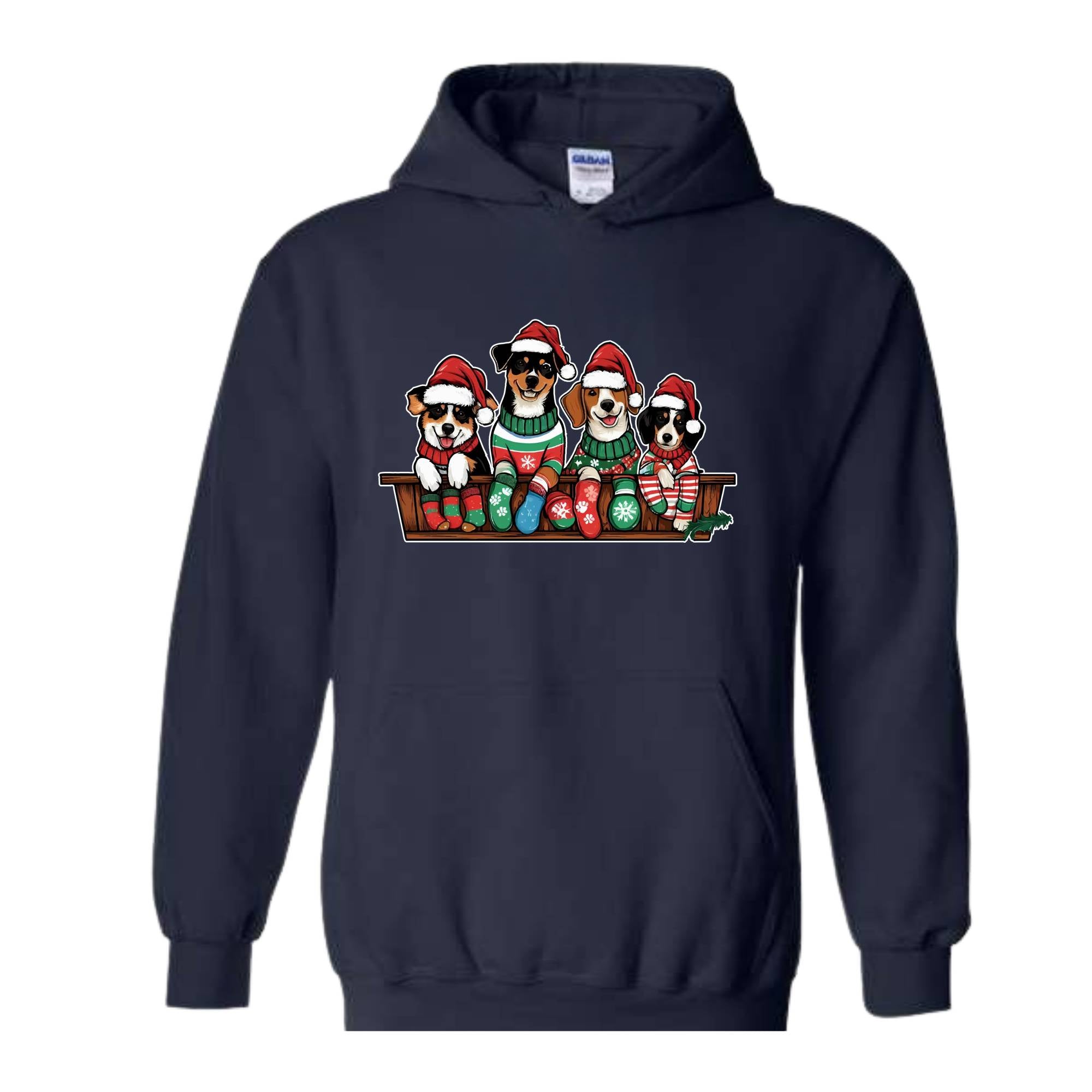 Funny Christmas Dog Hoodie, Cute Dogs Hoodie, Christmas Party, Dog Lover Hoodie, Dogs Xmas Hoodie, Dog Mom Hoodie