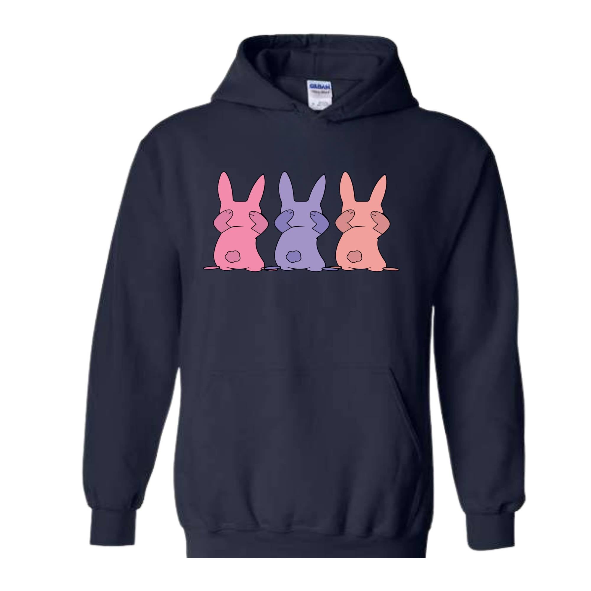 Three Rabbits Hoodie, Animal Hoodie, Wildlife Hoodie, Hipster Bunny Hoodie, Bunny Hoodie