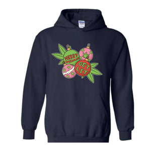 Merry Weedmas Get Lit Sweatshirt, Merry Weedmas Sweatshirt, Christmas Gift, Smoke Weed Sweatshirt, Christmas Sweatshirt