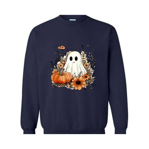 Floral Ghost Sweatshirt, Fall Ghost Sweatshirt, Fall Crewneck, Halloween Sweater, Boo Sweatshirt, Ghost Sweatshirt, Cute Fall Sweater