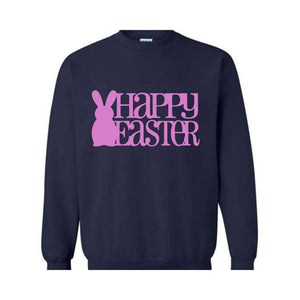 Happy Easter Sweatshirt, Rabbit Sweatshirt, Easter Sweater, Spring Sweatshirt, Easter Gift, Happy Rabbit Sweater