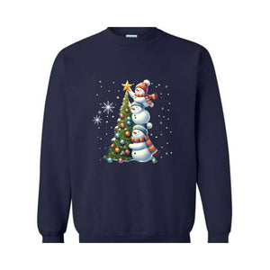 Cute Christmas Snowman Sweatshirt, Funny Christmas Snowman Sweater, Let it Snow Hoodie, Watercolor Winter Shirt, Snowman Shirt