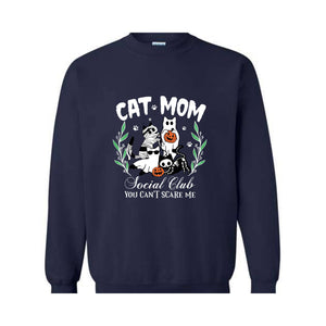 Halloween Cat Mom Sweatshirt, Cat Mom Social Club Sweater, Spooky Season, Cat Mom Sweatshirt, Spooky Cat Sweater