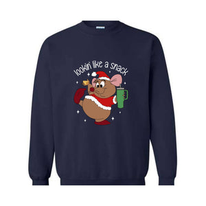 Lookin' Like A Snack Gus Christmas Sweatshirt, Funny Christmas Sweatshirt, Xmas Movie Sweater, Disneyland Christmas Sweatshirt