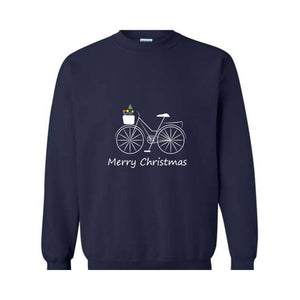 Bike Sweatshirt, Christmas Sweatshirt, Bike Floral Sweatshirt, Album Sweatshirt , Bike with Stars and chRistmas tree Sweatshirt