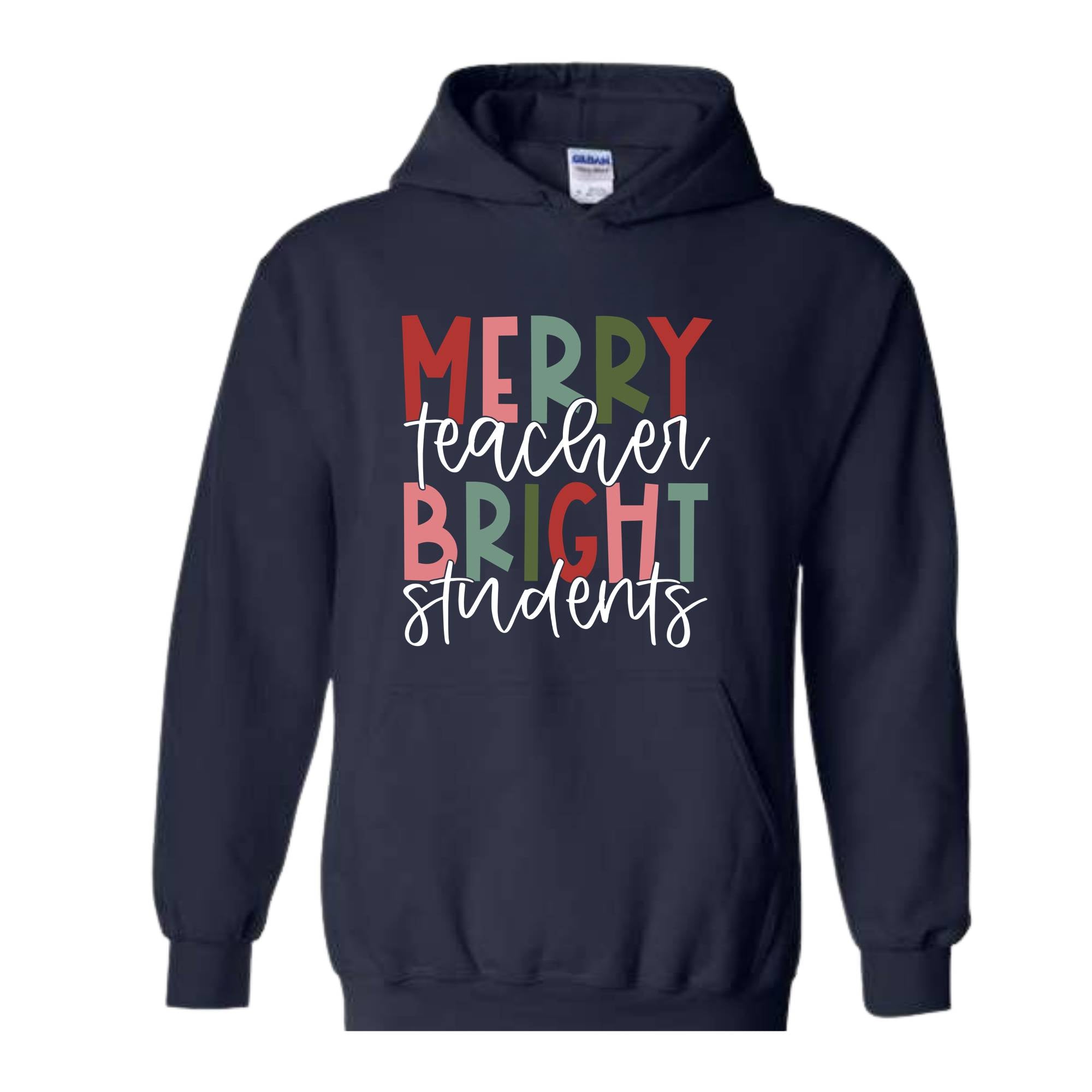 Merry Teacher Bright Student Hoodie, Teacher Christmas Hoodie, Christmas Teacher Hoodie, Teacher Hoodie