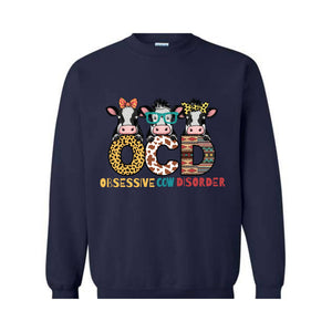 Obsessive Cow Disorder Hoodie, Cute Animal Lovers Sweatshirt, Colorful OCD Hoodie, Funny Cow Friends Sweatshirt, Animal Lovers Sweater